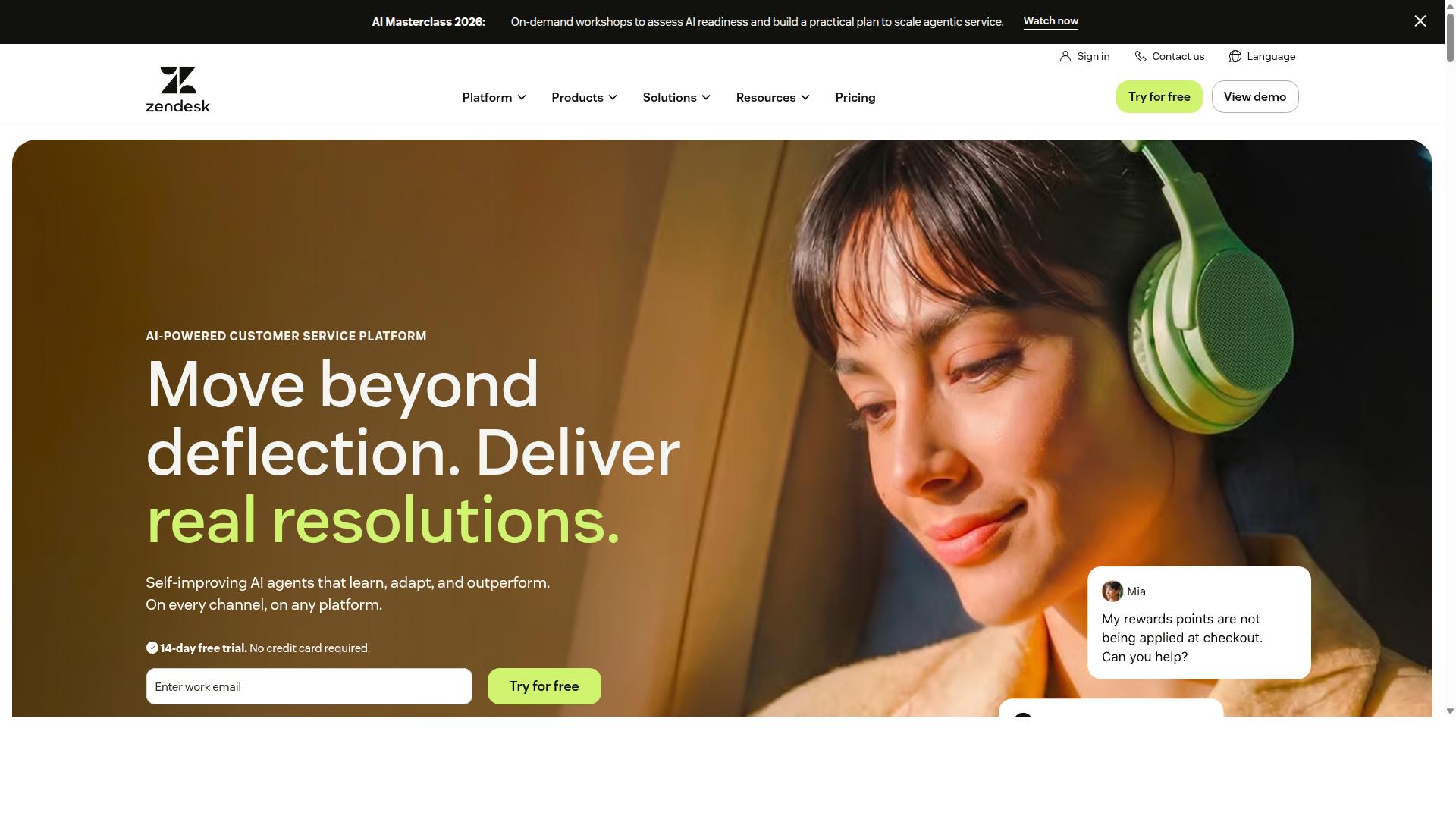 Zendesk website